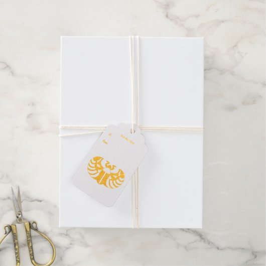 Goud Egyptisch symbool Scarab Kever Faux Glitter Cadeaulabels (Met Koord)