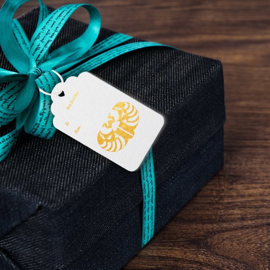 Goud Egyptisch symbool Scarab Kever Faux Glitter Cadeaulabels