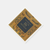  Goud Egyptisch thema Verjaardag Elegant Blauw Servet (Hoek)