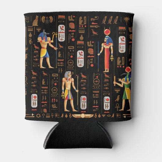 Goud-Egyptische hiërogliefen en godslastering op z Blikjeskoeler (Voorkant)