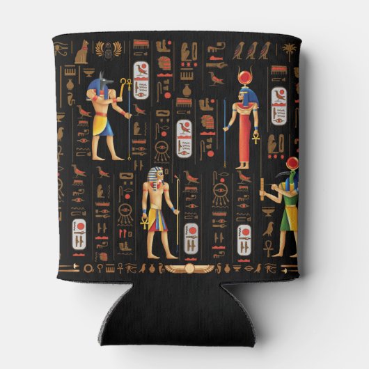 Goud-Egyptische hiërogliefen en godslastering op z Blikjeskoeler (Achterkant)