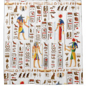 Goud-Egyptische hiërogliefen en godslastering op z Douchegordijn (Voorkant)