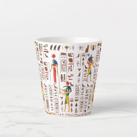 Goud-Egyptische hiërogliefen en godslastering op z Latte Mok (Voorkant)