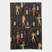 Goud-Egyptische hiërogliefen en godslastering op z Theedoek (Verticaal)