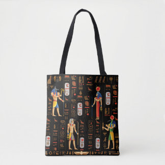 Goud-Egyptische hiërogliefen en godslastering op z Tote Bag