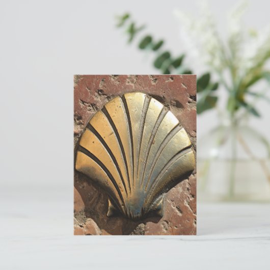 Goud El Camino-mantel, bestrating, Leon, Spanje Briefkaart (Staand voorkant)