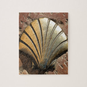 Goud El Camino-mantel, bestrating, Leon, Spanje Legpuzzel