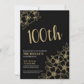 Goud Elegant 100e Verjaardagsfeest Kaart (Voorkant)