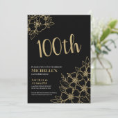 Goud Elegant 100e Verjaardagsfeest Kaart (Staand voorkant)