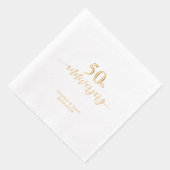 Goud | Elegant 50ste bruiloft Jubileum Folie Servetten (Rechts)