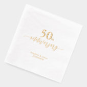 Goud | Elegant 50ste bruiloft Jubileum Folie Servetten (Links)