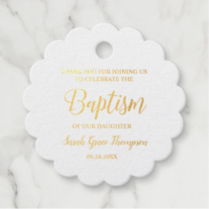 Goud Elegant Baptism Baby meisje Dank u Bedankjes Labels