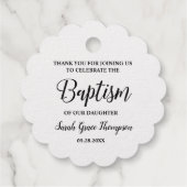 Goud Elegant Baptism Baby meisje Dank u Bedankjes Labels (Achterkant)