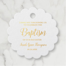 Goud Elegant Baptism Baby meisje Dank u Bedankjes Labels