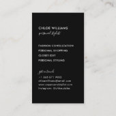 Goud elegant chic ombre gradient zwart script visitekaartje (Achterkant)