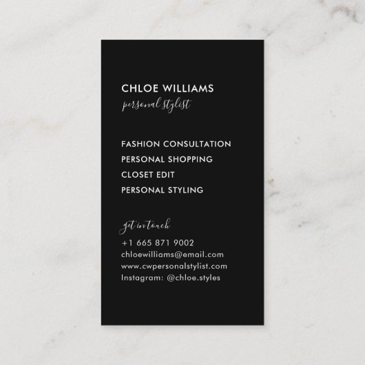 Goud elegant chic ombre gradient zwart script visitekaartje (Achterkant)