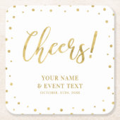 Goud | Elegant Classic Adult Birthday Party Kartonnen Onderzetters (Voorkant)