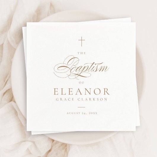Goud Elegant Cross Script Kalligrafie Doop Servet
