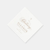 Goud Elegant Cross Script Kalligrafie doopsel Servet (Hoek)