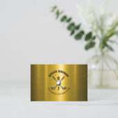 Goud Elegant Custom Golf Monogram Ontwerp Visitekaartje (Staand voorkant)