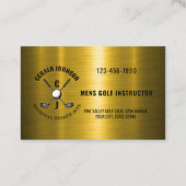 Goud Elegant Custom Golf Monogram Ontwerp Visitekaartje (Achterkant)