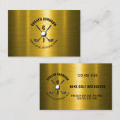 Goud Elegant Custom Golf Monogram Ontwerp Visitekaartje (Voorkant / Achterkant)