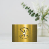 Goud Elegant Custom Golf Monogram Ontwerp Visitekaartje (Staand voorkant)