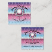 Goud Elegant Dames Golf Design Vierkante Visitekaartje (Voorkant / Achterkant)