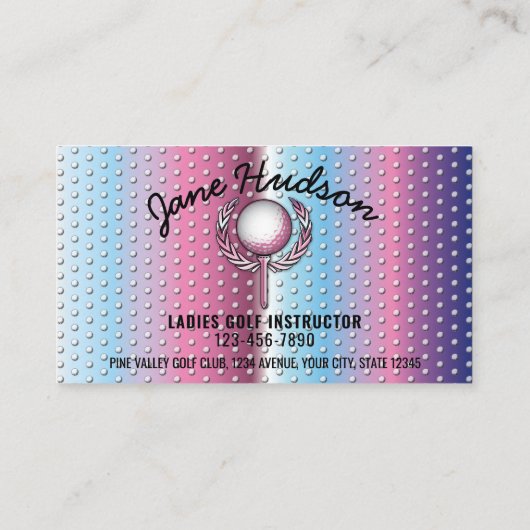 Goud Elegant Dames Golf Design Visitekaartje (Achterkant)