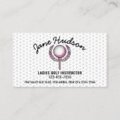 Goud Elegant Dames Golf Design Visitekaartje (Achterkant)