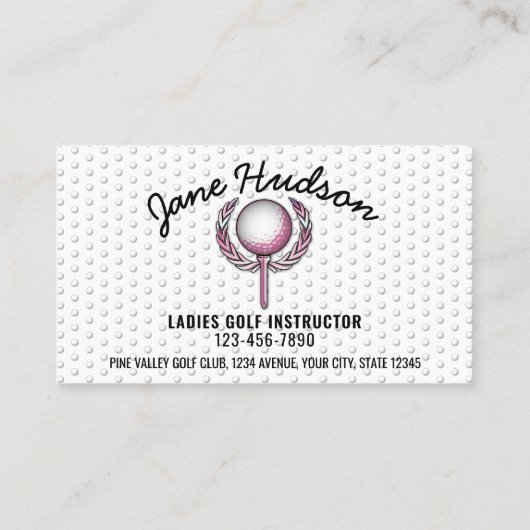 Goud Elegant Dames Golf Design Visitekaartje (Achterkant)