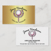 Goud Elegant Dames Golf Design Visitekaartje (Voorkant / Achterkant)