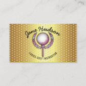 Goud Elegant Dames Golf Design Visitekaartje (Voorkant)