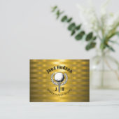 Goud Elegant Dames Golf Monogram Ontwerp Visitekaartje (Staand voorkant)