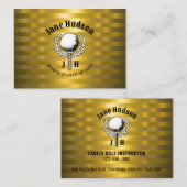 Goud Elegant Dames Golf Monogram Ontwerp Visitekaartje (Voorkant / Achterkant)