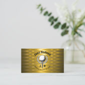 Goud Elegant Dames Golf Monogram Ontwerp Visitekaartje (Staand voorkant)