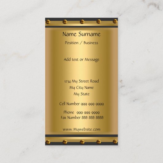 Goud Elegant designer Visitekaartje (Achterkant)