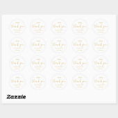 Goud Elegant Een Lief Dank u Trouwgunst Ronde Sticker (Vel)