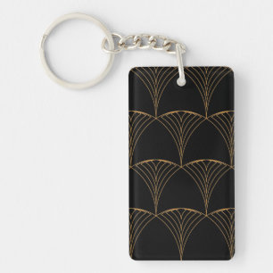 Goud, elegant, eenvoudig luxe traditioneel patroon sleutelhanger