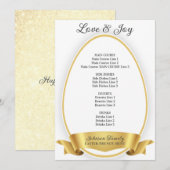 Goud Elegant Eenvoudig Paasei Brunch Diner Menu (Voorkant / Achterkant)