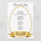 Goud Elegant Eenvoudig Paasei Brunch Diner Menu (Voorkant)