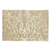 Goud Elegant Flourish Monogram Kussensloop (Achterkant)