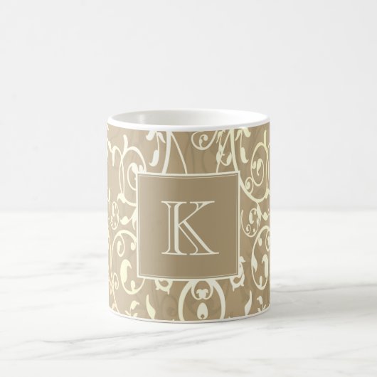 Goud Elegant Floury Monogram Mok (Center)