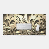 Goud elegant gegraveerd metaal ziet er abstract ui bureaumat (Keyboard & Muis)