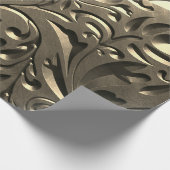 Goud elegant gegraveerd metaal ziet er abstract ui cadeaupapier (Hoek)