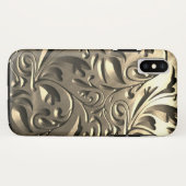 Goud elegant gegraveerd metaal ziet er abstract ui Case-Mate iPhone case (Achterkant (horizontaal))