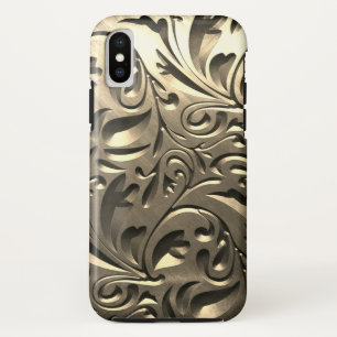 Goud elegant gegraveerd metaal ziet er abstract ui Case-Mate iPhone case