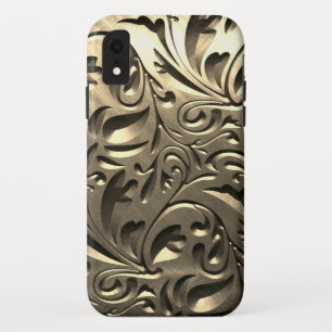 Goud elegant gegraveerd metaal ziet er abstract ui Case-Mate iPhone case