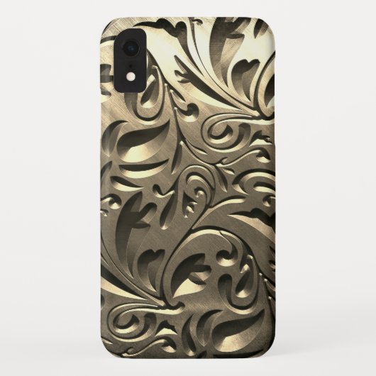 Goud elegant gegraveerd metaal ziet er abstract ui Case-Mate iPhone case (Achterkant)
