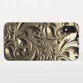 Goud elegant gegraveerd metaal ziet er abstract ui Case-Mate iPhone case (Achterkant (horizontaal))